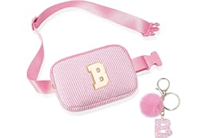 BLONWINER Crossbody Bags for Teenagers, Bum Bag with Cute Letter Chain for Women Friends Sister, Pop Gifts for Birthday and Festival, Personalized Bumbags Purse for Teen Girl (Pink B)