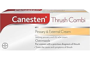 Canesten Thrush Combi Pessary & External Cream for Thrush Treatment | Clotrimazole | Two-Step Complete Relief Thrush Treatment