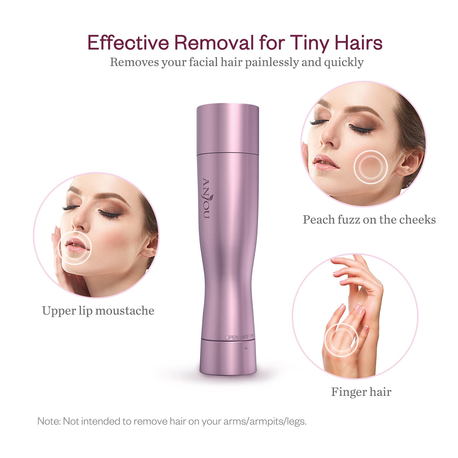 Facial Hair Remover For Women Anjou Painless Facial Hair Trimmer