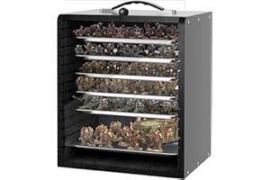 AKOZLIN Vitrina en miniatura para figuras coleccionables en miniatura, con 6 compartimentos y asa, maletín de transporte en miniatura, color negro