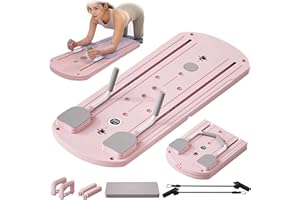 CCDSR Pilates Reformer Board Set di rulli per addominali a rimbalzo automatico, Pilates Reformer Multifunzionale pieghevole, per esercizi a casa, con supporto per gomito e fasce di resi