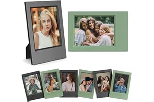 HIYQIN Cornici per Foto 2x3 - Confezione da 8 Cornici Compatibili con Fujifilm Instax 3” Pellicola - Cornice Piccola per Foto Portafoto Polaroid - Nero + Verde