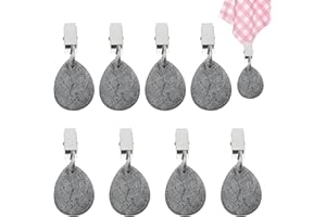 FL HUA 8 Pièces Marbre Naturel de Poids Nappe de Table Exterieur, Pince avec Poids pour Nappe en Forme de Gouttelette, Poids de Nappe Anti Vent Lourds pour Fête, Maison, Mariage, Décoration de Table