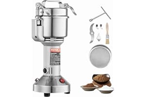 VEVOR Molinillo de Granos Eléctrico 2000 W Capacidad de 750 g Molinillo de Especias de Alta Velocidad con Pulverizador de Acero Inoxidable para Granos Secos Especias Cereales Café Maíz Pimienta