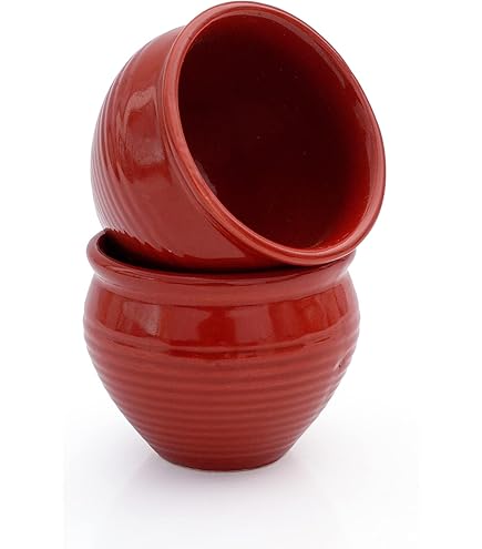 Handmade Cantaritos de Barro Ceramic Tea Cups Set – 6 Desi Kulhad Chai/ Coffee Cups (5 oz Capacity), Lead-Free, Dishwasher & Microwave Safe, Glazed, Glossy finish Clay Tea Cups/ kulhar/kullar