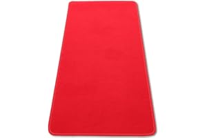 CASATESSILE Tappeto Cucina passatoia Antiscivolo Largo 50 cm. Tinta Unita VELLUTATA Corsia Lavello, Tappeti Multiuso Lavabile. - Rosso, 280 cm.