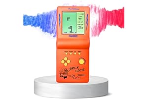 EKLAT Nouvelle Console de Jeux Rétro Portable - 23 Jeux Intégrés : Brique, Snake, Puzzles & Plus - Mini Console Gaming, Cadeau Enfant, Jouet Classique, Console de Poche, Difficulté Réglable (Rouge)