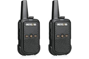 Retevis RT15 Walkie Talkie Professionali, Mini Walkie-Talkie Portatile Radioline Lungo Raggio, 3 Bottoni Davanti, USB, Ricaricabile Ricetrasmittenti per Campeggio, All'aperto, Ciclismo (1 Paio, Nero)