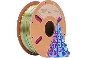 PLA filament 1.75mm Silk, ENISINA Filament PLA Brillant pour imprimante 3D FDM,Précision Dimensionnelle +/- 0.03mm,1kg / 2.20lb（Rouge & Jaunâtre & Bleu ）