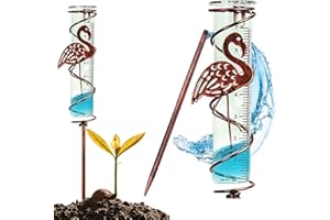 IWTBNOA Outdoor-Regenmesser, Niederschlagsmesser mit Erdspieß, Glas-Regenmesser mit Klarer Skala, Wassermesser, Niederschlagsmengenmesser, Regenmesser Dekoration für Garten Rasen Terrasse