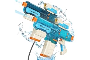 Kid Odyssey Elektrische Wasserpistole 2er Set, Wasserspritzpistolen mit Akku, 500ML/Unbegrenzte Wasserversorgung, Wasserpistolen Elektrisch für Kinder Erwachsene, 10M Reichweite, Electric Water Gun