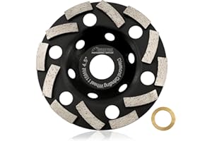 SHDIATOOL Diamond Turbo Grinding Wheel, Concrete Cup Grinding Disc 115mm for Cleaning Shaping Polishing Cement Stone Marble Granite Masonry