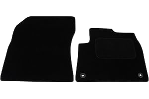 CLICK-CARMATS Fully Tailored Deluxe Car Mats to fit Citroen Berlingo Van 2019-onwards - 2 Piece - Black Carpet - Black Trim - Heavy Duty Heel Pad - 20-4249