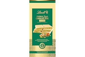 ‎LINDT Lindt Dubai Style Chocolade Weiß | 150g Tafel | Weiß Schokolade mit feinster Pistazienmark, Pistazien- und Mandelkrokant und knuspriger Kadayif Füllung | Schokoladentafel | Schokoladengeschenk