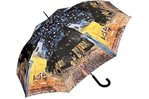 VON LILIENFELD® Parapluie Canne Grand Robuste Ouverture Automatique Art Vincent van Gogh : Café de nuit