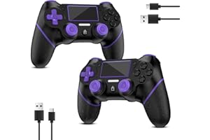 Reddening für 2 Stück PS4 Controller，Controller PS4 für PS4/Pro/Slim/PC，Gamepad Joystick mit Turbo/Zurück Taste/Dual Vibration/6-Achsen Gyro Sensor/Touchpanel