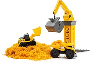 CAT Little Machines Vehicles Ground Crew zestaw do zabawy z brudem Insta-Dirt, zabawki sensoryczne dla dzieci w wieku od 3 lat