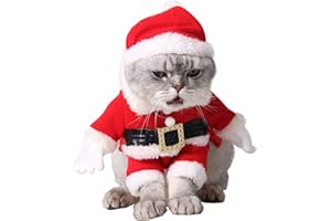 Legendog Vêtements pour Animaux de Compagnie Vêtements de Chat Mignon de père Noël pour Chien avec Bonnet de Noel