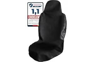 LIONSTRONG® Funda para asiento delantero de coche, universal, compatible, impermeable, para taller (piel sintética)