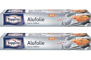 ‎TOPPITS Toppits Alufolie Doppel-Kraft-Waben (10m x 29.5cm), 2er Pack (2 x 10 Meter)
