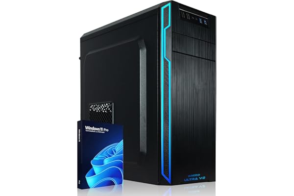 Greed® PC Ultra V2 Intel Core i7 12700F - Ordinateur Rapide + Desktop de Bureau à Domicile avec 4,9 GHz - 16 Go RAM/mémoire - 1 TB SSD + 1 TB HDD - DVD+RW - USB3.1 - Wi-FI avec Windows 11 Pro