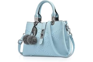 NICOLE & DORIS 2025 Nouveau Sac à Main Femme Sacs Portés Main Mode Sac Bandoulière Élégant Sac Epaule Sacoche Femme Sac à Poignée Supérieure avec Pom Poms