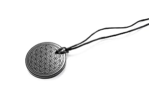 SN NATURSTEIN UG Pierre Shungite directement de Carélie - Pendentif Fleur de Vie 30mm