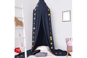 CeeKii Baldachim do pokoju dziecięcego, baldachim do łóżeczka dziecięcego, zasłona do pokoju dziecięcego, dekoracja z gwiazdami, "zrób to sam", baldachim dla dzieci, księżniczek, dziewcząt, chłopców