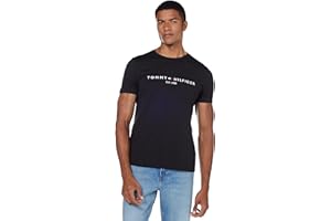 Tommy Hilfiger Herren T-Shirt Kurzarm Tommy Logo Rundhalsausschnitt