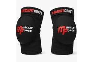 MuscleForge Coudières de Boxe Muay Thai MMA & Kickboxing Taille S – Protège-Coudes Antichocs avec Mousse EVA Anatomique, Tissu Respirant Élastique, Maintien Stable – Lot de 2 Protections