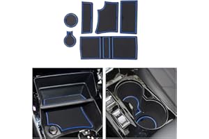 CDEFG Peugeot 208 E-208 2020-2023 2024 GT Console Centrale en Caoutchouc Tapis de Porte antidérapant Anti-poussière Porte-gobelet en Caoutchouc Tapis Accoudoir Rangement Intérieur Accessoires Bleu