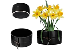 KADAX Macetero de cerámica, 2 colores, maceta de cerámica, maceta para flores, maceta para dragones, violetas, pensamientos (negro, 18 cm)