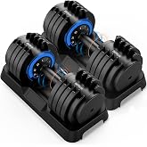 DH FitLife Halterset, verstelbare korte halters, 4 tot 25 kg met 10 gewichtsniveaus, halterset, korte halter met gewichten, d