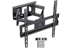 PERLESMITH Support Mural TV, Fixation TV Murale Inclinable et Orientable pour Écrans 26-65 Pouces Jusqu'à 45Kg, VESA 400 x 400mm