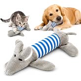 SOGUD Peluş Fare Kedi K&ouml;pek Oyuncağı - Isırınca Ses &Ccedil;ıkaran İnteraktif Oyun Arkadaşı - Yumuşak Dokulu &Ccedil;izgili Tasarım - Yavru