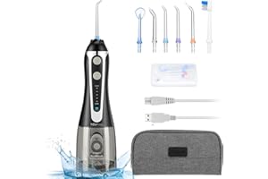Water Flosser for Teeth, H2ofloss Cordless Oral Irrigator, IPX7 Waterproof Water Dental Flosser, 5 Modes Dental Water Flosser, USB Rechargeable for 30 Days Use at Home/Travel
