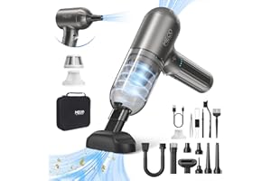 MECO ELEVERDE 4 en 1 Soplador de Polvo Eléctrico, Mini Aspiradora de Mano, 3 Velocidades, 130,000RPM/18Kpa Soplador Aspirador Portatil, Soplador Aire Comprimido para PC, Coche, Hogar, Gris