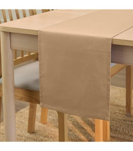 Linen & Cotton Tafelloper Stof Textiel Hygge - 100% Linnen, Ecru Wit (40 x 270 cm) Rechthoekige