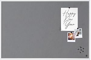 Bi-Office New Basic Tableau d'affichage en feutre avec Cadre Blanc 585 x 385 mm