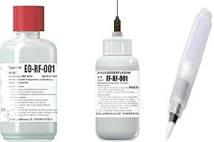 EMIL OTTO Profi-Set Plus: 250 ml Rework-Flussmittel EO-RF-001 + 50 ml in EO-Flux-Dosierflasche FF-RF-001 zzgl. EO-Compact-Flux-Pen (unbefüllt) (No-Clean Flussmittel, 4,0% Feststoff)