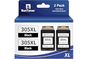 B BUNTONER BunToner 305XL compatibile con cartucce HP 305 Schwar XL per stampanti HP DeskJet 4120e 2720e 2700 Envy 6000 6020e 6032e Envy Pro 6420e (2 nero-Pack)