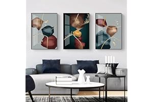 JNAOZI Poster abstrait, ligne géométrique, art botanique, décoration intérieure, sans cadre, 30 x 40 cm x 3, images-7