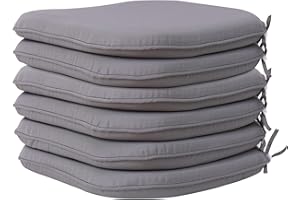 RACE LEAF Garden Chair Cushions,Chair Pads,Seat Pads for Dining Chairs,Cover Indoor Outdoor Seat Pad Cushions,for Your Living Room, Patio,Car,And More (Round Pack of 6, Light Grey)