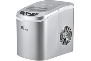 Juskys Eiswürfelmaschine IcyCube - 12 kg / 24 Std. — Eiswürfel in 7-13 min - Eiswürfelbereiter 100 Watt Icemaker klein 2,4 L Wassertank - Silber