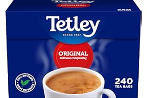 Tetley Original Black Tea Bags - Full Flavoured British Brew - Perfect for Breakfast or Anytime - Rainforest Alliance Certified - 240 Teabags (1 Pack)