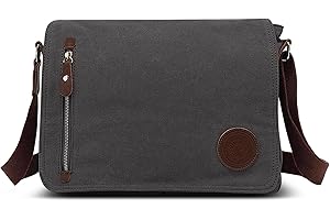 VARLIVOO Sacs bandoulière Homme Sac Messager pour Hommes Sacs pour Ordinateur Portable 14" Briefcase Commuer Travail L'école Toile