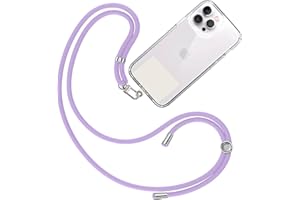 TBOC Cordon Collier Laniere Portable [Lilas] avec Patch de Fixation [Blanc Ice] et Sangle de Suspension Amovible Réglable et Résistante Compatible avec Toutes les Marques de Téléphone Accessoires