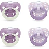 NUK First Choice Classic Baby Pacifier | 6-18 Months | Orthodontic Pacifiers | 95% Baby Acceptance** | Purple | 4 Count