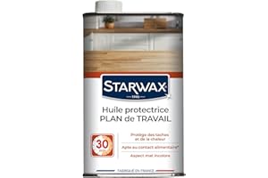 STARWAX - Huile Protectrice Plan de Travail- Nourrit en Profondeur-Protèges des Taches et de la Chaleur- Apte au Contact Alimentaire -Mat Incolore- Sec au Toucher en 30 min -Fabriqué en France - 500ml