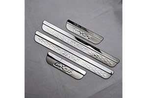 ENFILY 4Pcs Auto Außen Einstiegsleisten Schutz Zubehör für Mazda CX5 CX-5 2017-2021, Abriebschutz Schwelle Willkommen Pedalleiste Abdeckung, Styling Dekoration